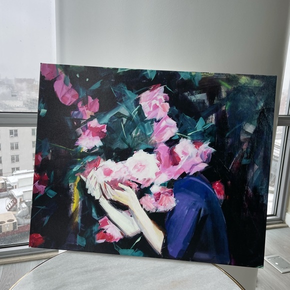 Woman and flowers print artwork 20x16 inch - Picture 5 of 7